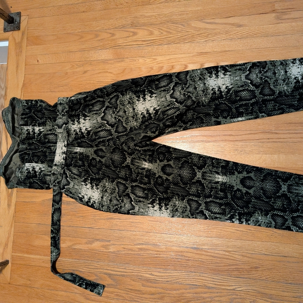 Strapless Snakeskin Print Jumpsuit XS - Picture 5 of 7